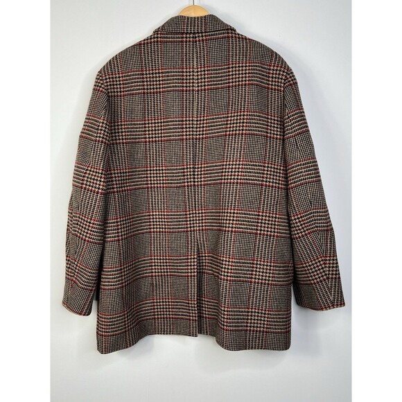 Zara Women Plaid Blazer Black Red Camel Jacket XL 2218/721/700 Academia Preppy - Picture 2 of 10